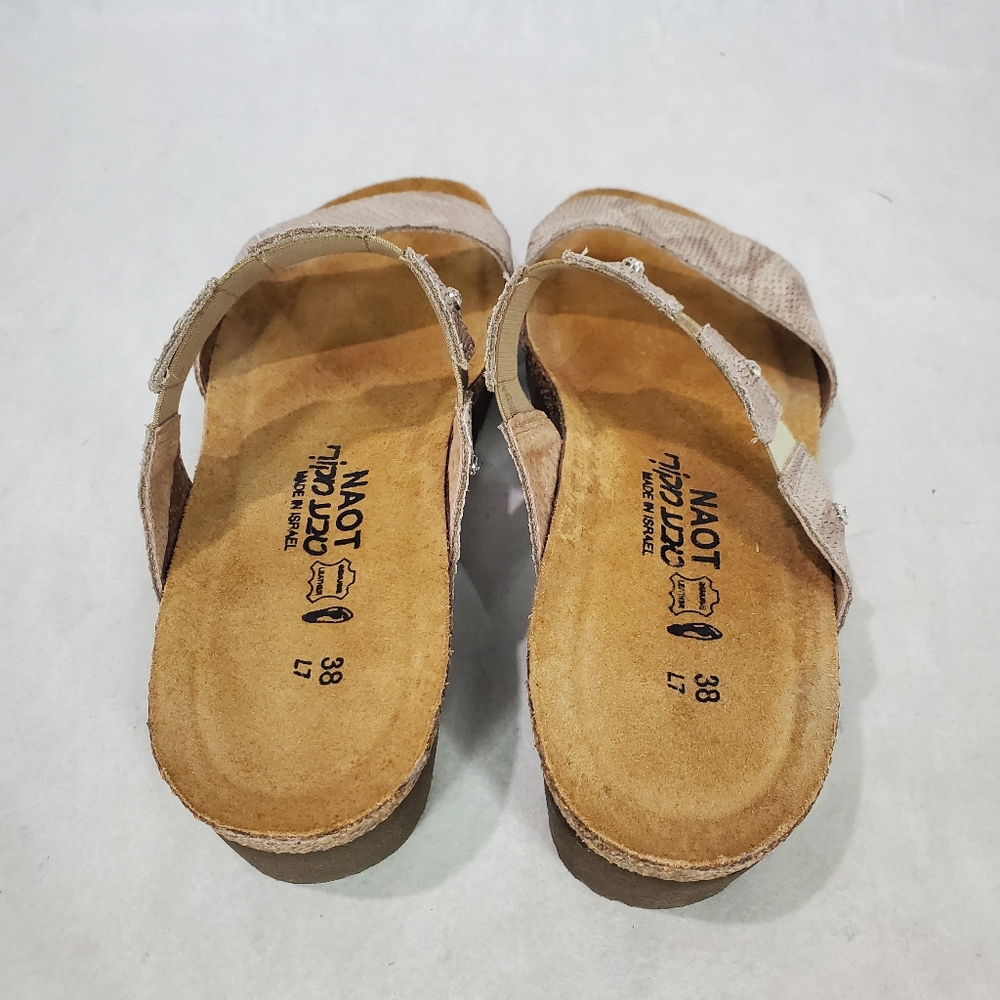 Naot Ashley Python Wedge Slide Sandals Rhinestones - image 6